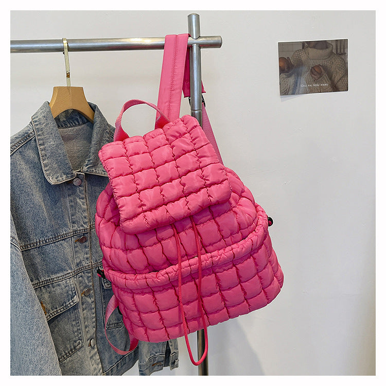 Women's Commuter Large Capacity Lightweight Fluffy Plaid Backpacks