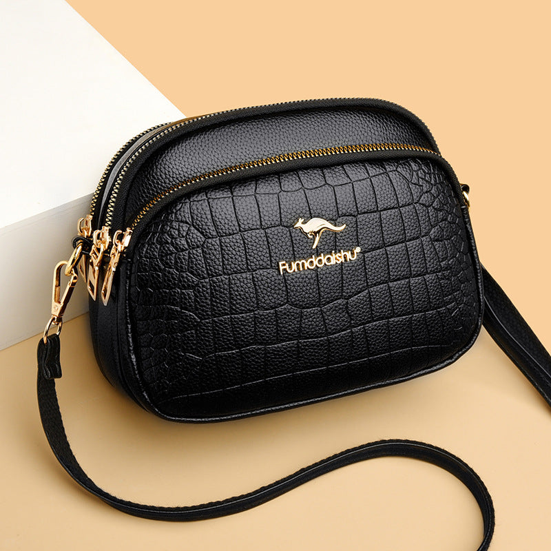 Women's Fashion Embossed Large Capacity Cell Trendy Soft Bags