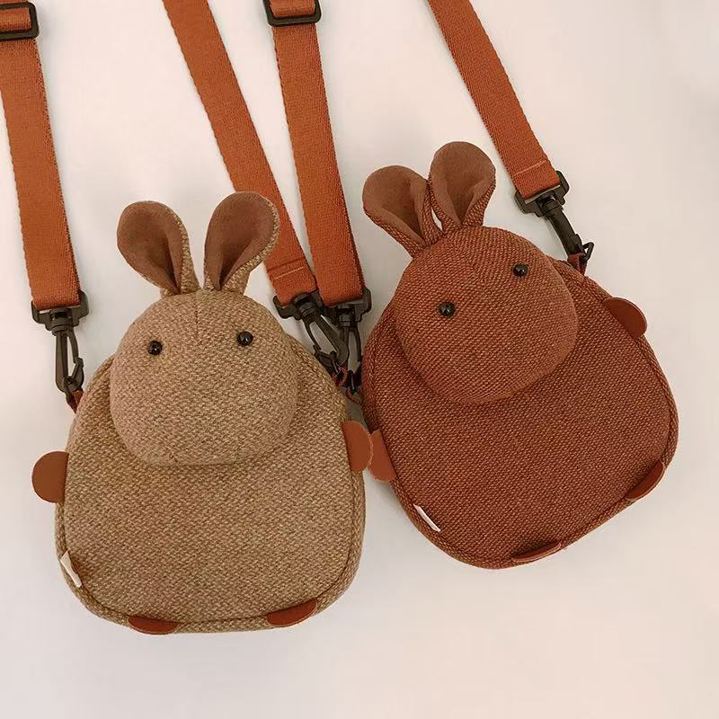 Tricolor Patch Chocolate Rabbit Cute Lamb Wool Female Winter Plush Women's Messenger Bag
