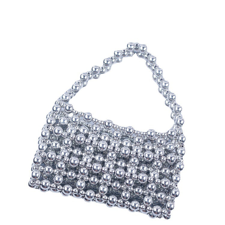 Sier Electroplated Hand-woven Acrylic Street Shooting Handbags
