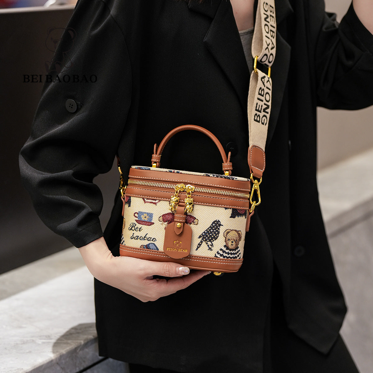 Source Cartoon Bear Box Minimalist Design Crossbody Bags