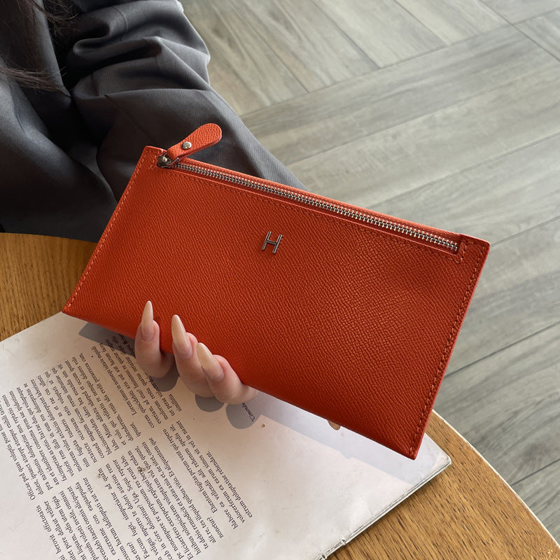 Women's Genuine Leather Exquisite Cowhide Clutch Purses