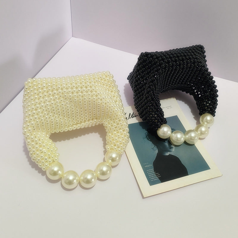 Hand-woven Dinner Beaded Large Beads Pearl Handbags