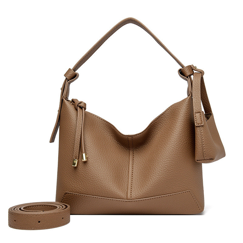 Fashion Litchi Pattern Soft Leather Niche Commuter Women's Messenger Bag
