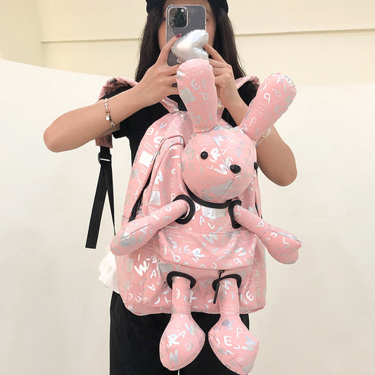 Female Cartoon Cute Doll Rabbit Personality Middle School Students' Schoolbags