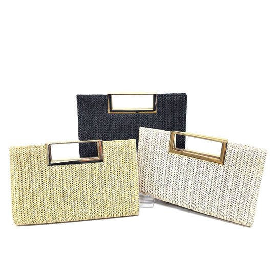 Women's Straw Clutch Simple Fashion Hardware Handbags
