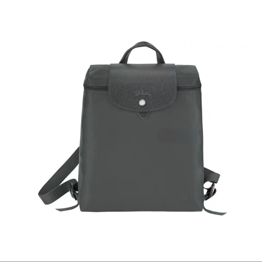 Women's Dragon Inlaid Double Trendy Leather Nylon Backpacks