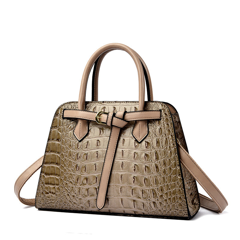 Large Fashion Simple Crocodile Pattern Capacity Women's Handbag