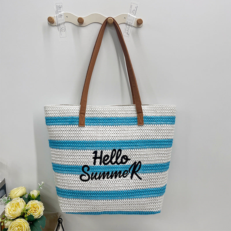 Women's Straw Shopping Mummy Beach Large Capacity Women's Shoulder Bag