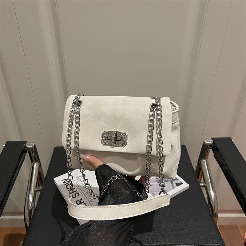 Women's Korean Style Sweet Solid Color Chain Large Women's Shoulder Bag