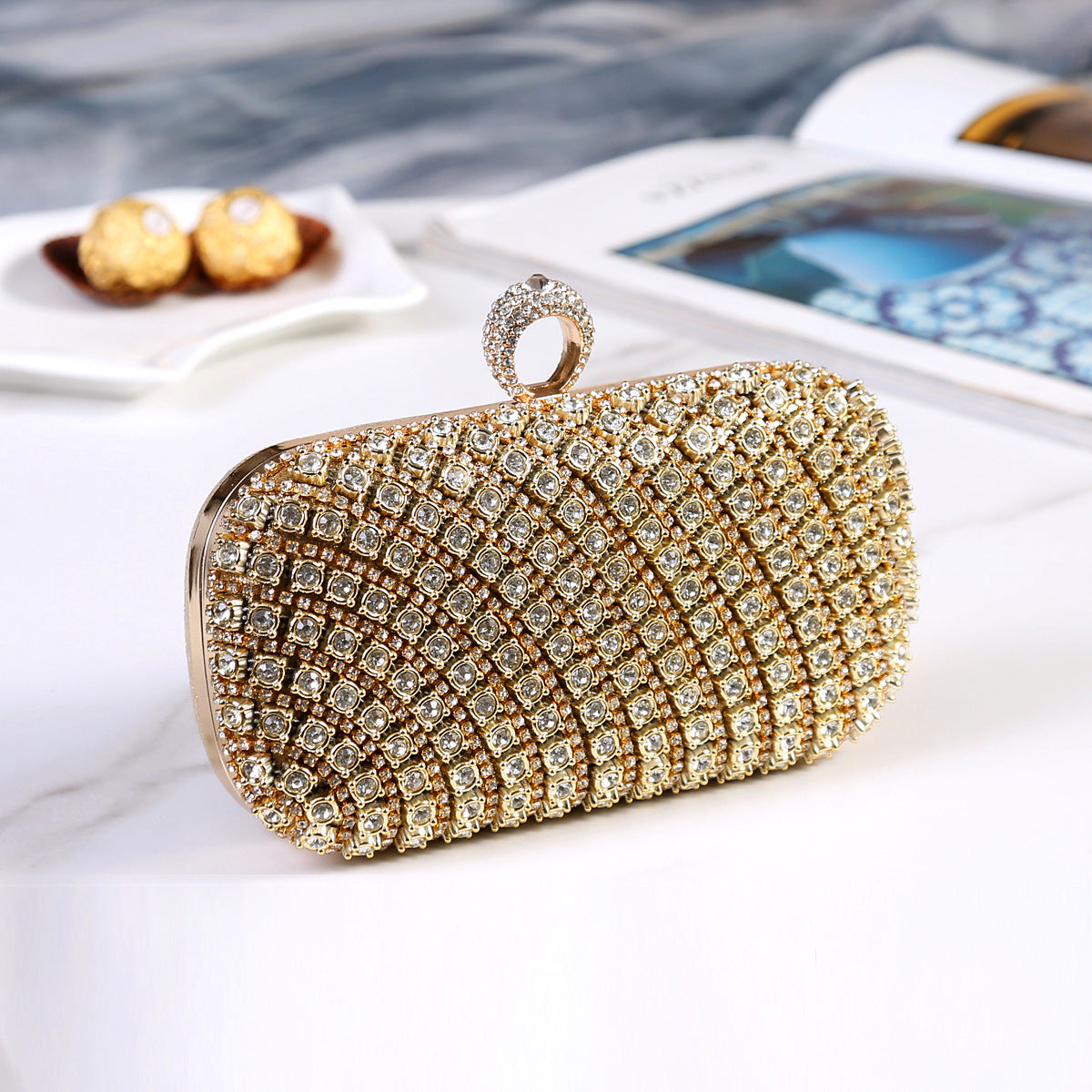 Women's Diamond Clutch Dinner Cheongsam Banquet Chain Handbags