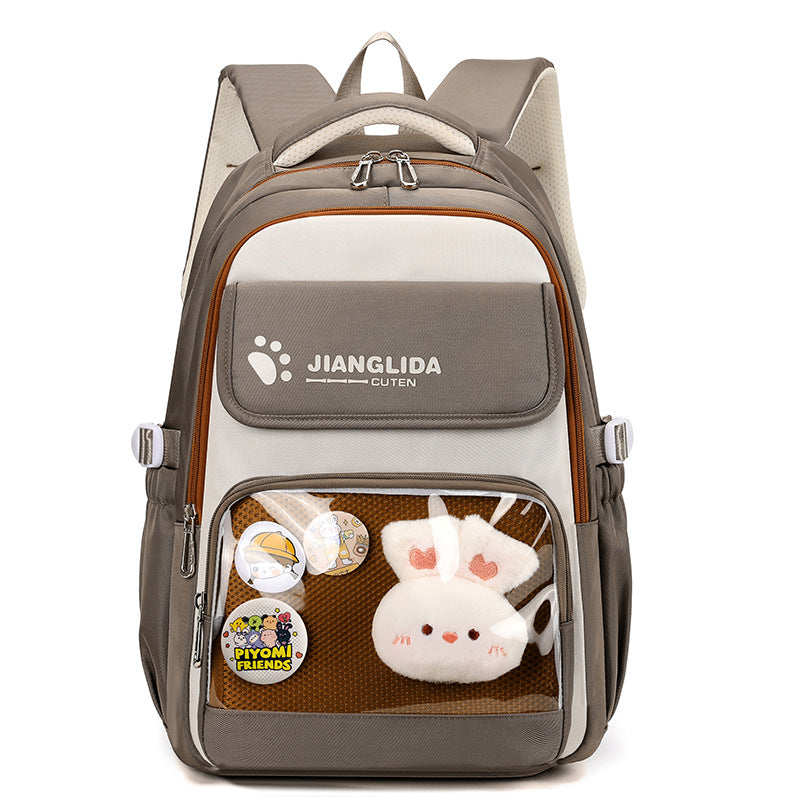 Women's Large Capacity Chinese Black Stain Resistant Middle School Students' Schoolbags