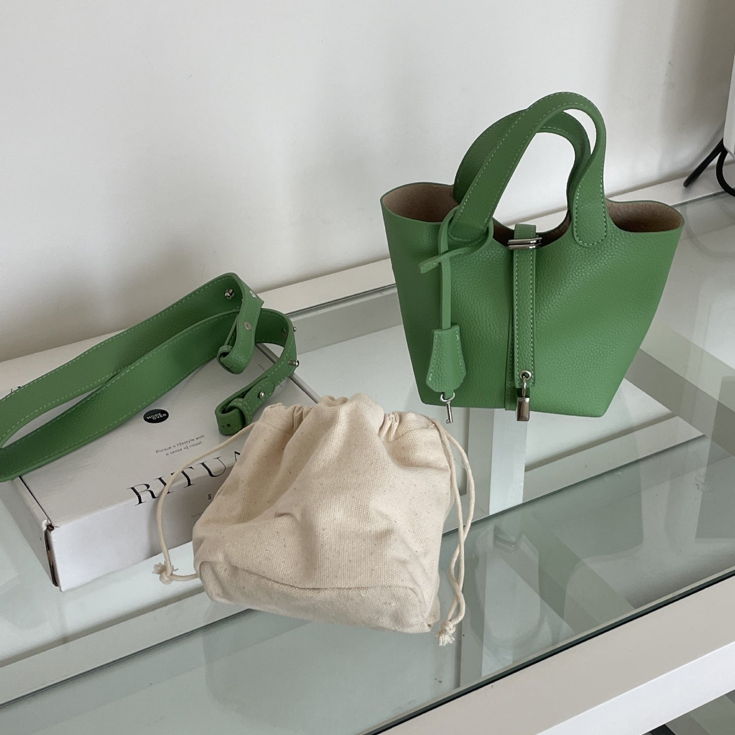 Women's Korean Style Vegetable Basket Single Lychee Shoulder Bags