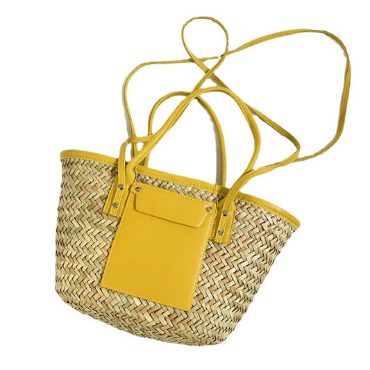 Women's Straw Water Grass Big Woven Oblique Handbags
