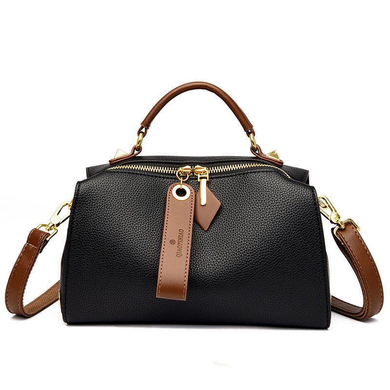 Women's Fashion Retro Textured Large Capacity Simple Bags