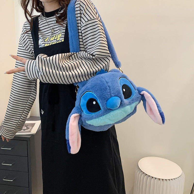 High Plush Cartoon Cute Toothless Big Head Women's Messenger Bag