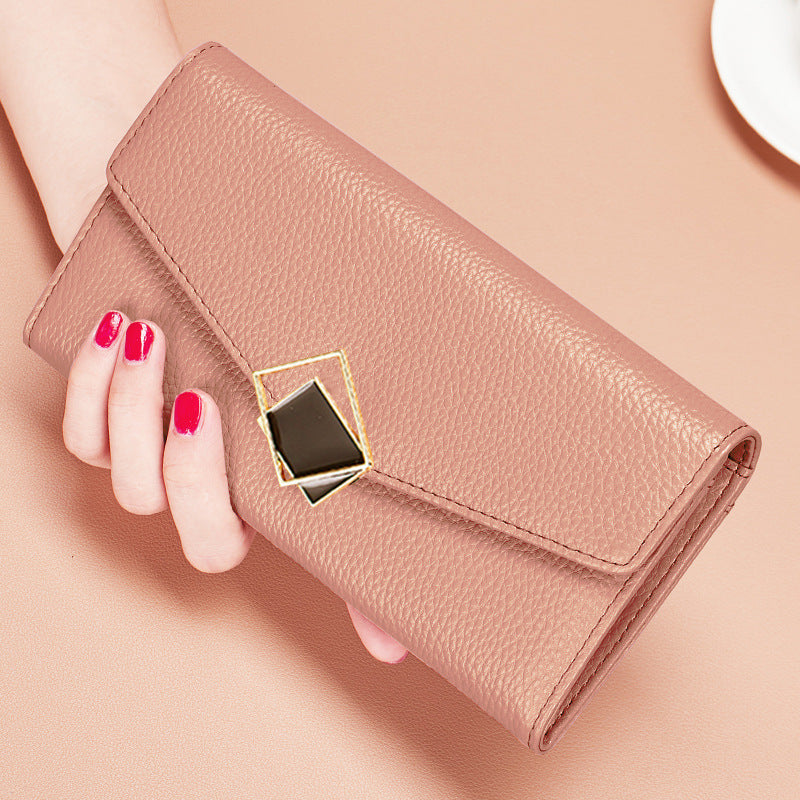 Women's Yellow Soft Clutch Large Capacity Multiple Ladies Wallet