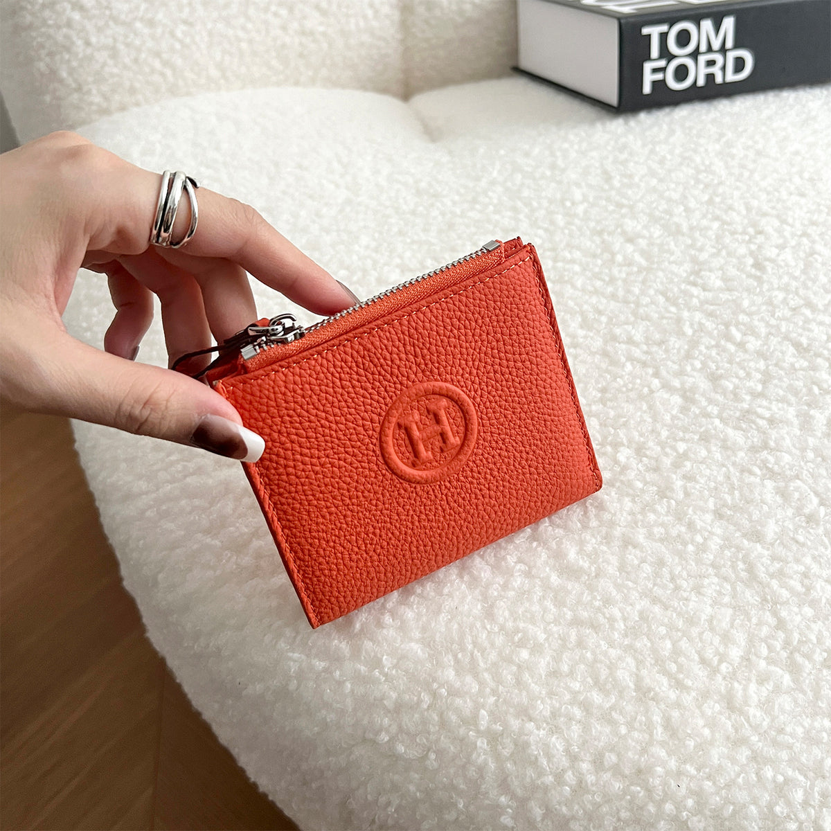 Women's Cowhide Short Half Fold Multiple Slots Ladies Wallet