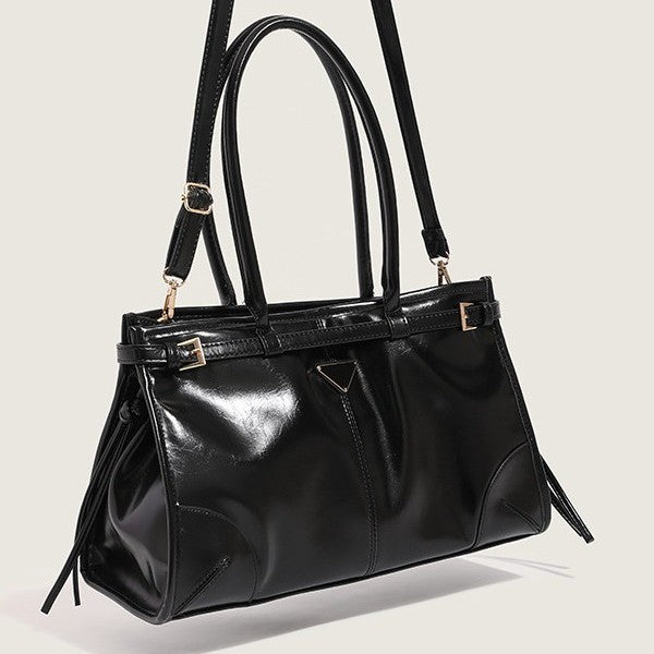 Women's Shiny Patent Leather Mild Luxury Retro Metallic Textured Women's Handbag