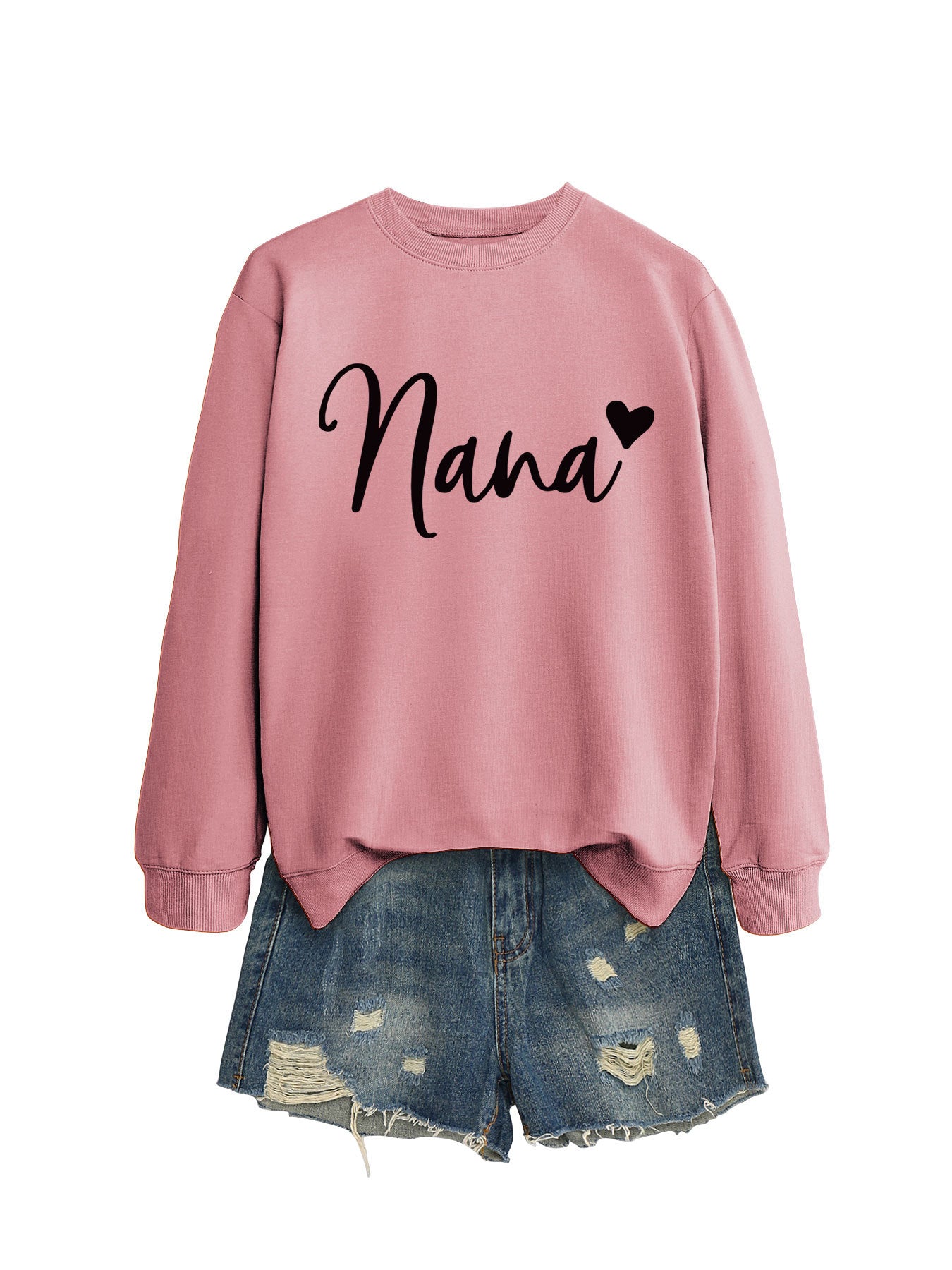 Women's Round Neck Elegant Heart Printing Simple Sweaters