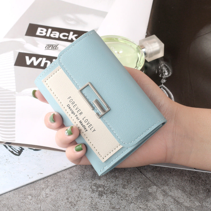 Women's Short Korean Fashionable Folding Personality Cute Ladies Wallet