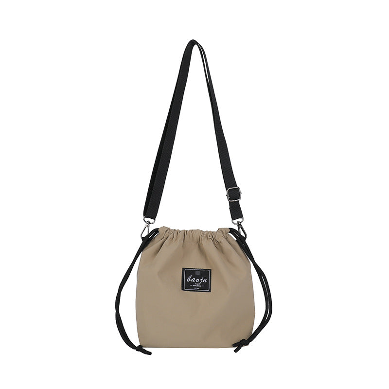 Women's Fashionable Simple Nylon Drawstring Pouch Women's Messenger Bag