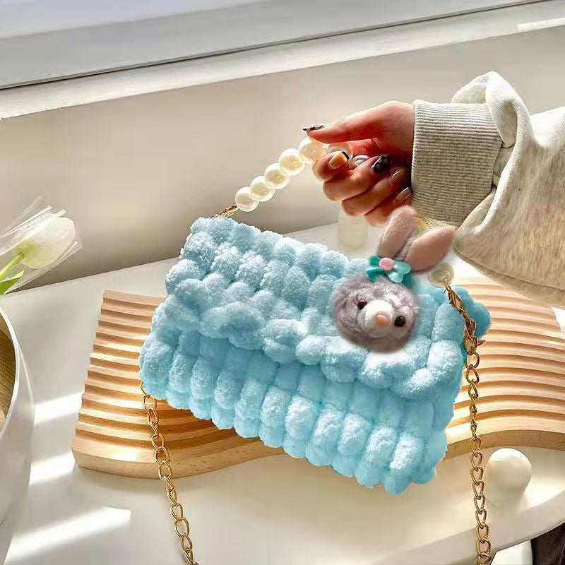 Material Mesh Wool Hand-woven Homemade Gift For Women's Messenger Bag
