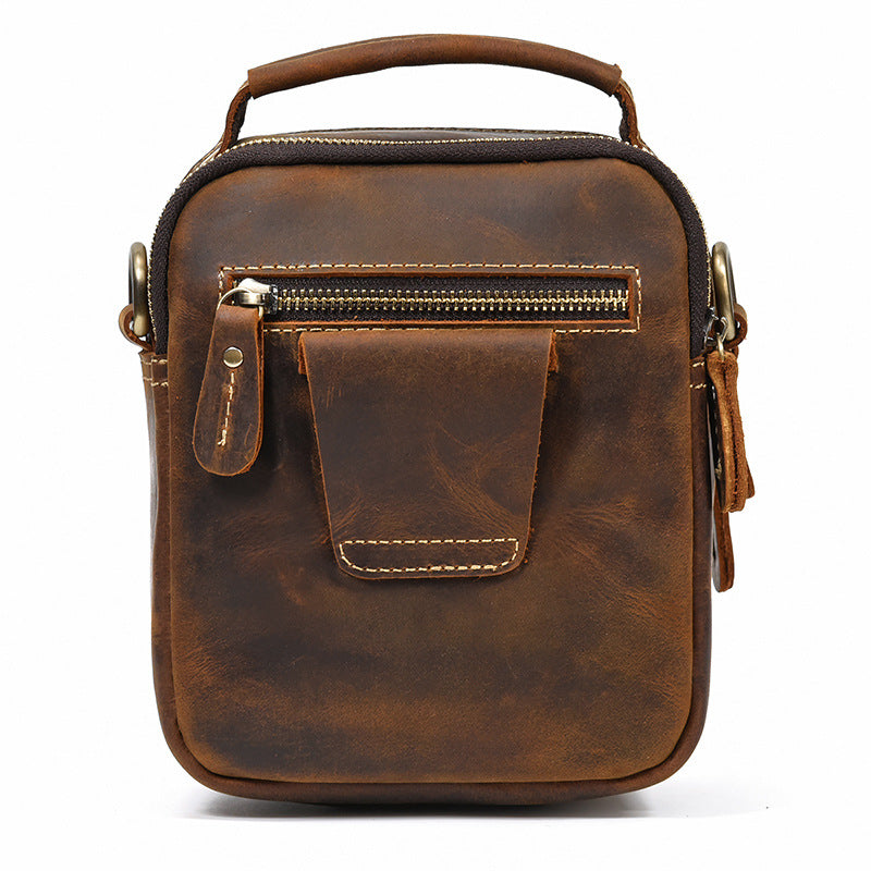 Men's Crazy Horse Leather Genuine Retro Top Men's Shoulder Bags