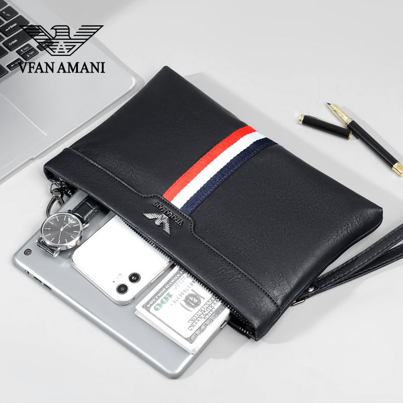Men's Genuine Leather Clutch Envelope Large Capacity Men's Handbags