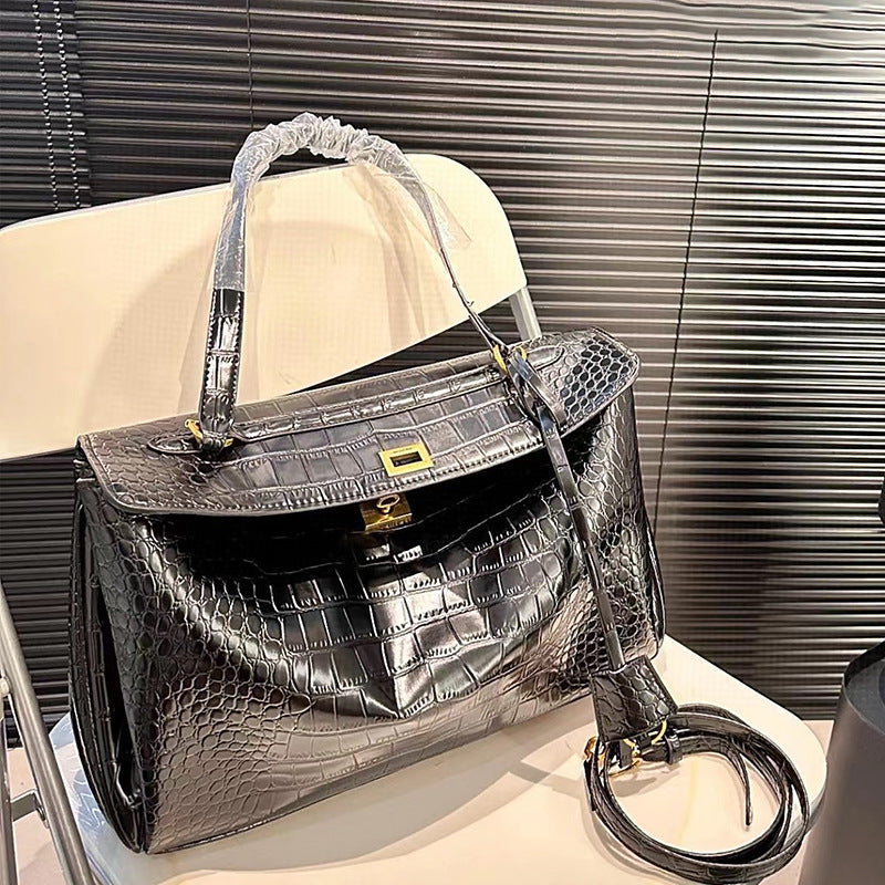 Matching Alligator Print Large Capacity Kelly Crossbody Bags