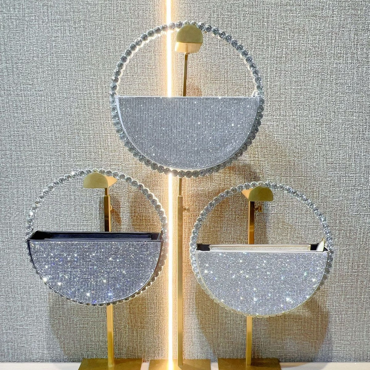 Niche Round Diamond-shaped Rhinestone Banquet French Evening Bags