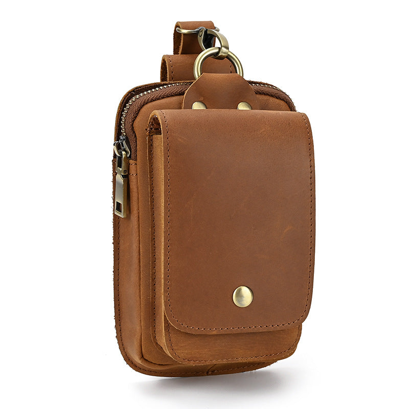 Pocket Crazy Horse Multifunctional Across Mobile Men's Waist Packs