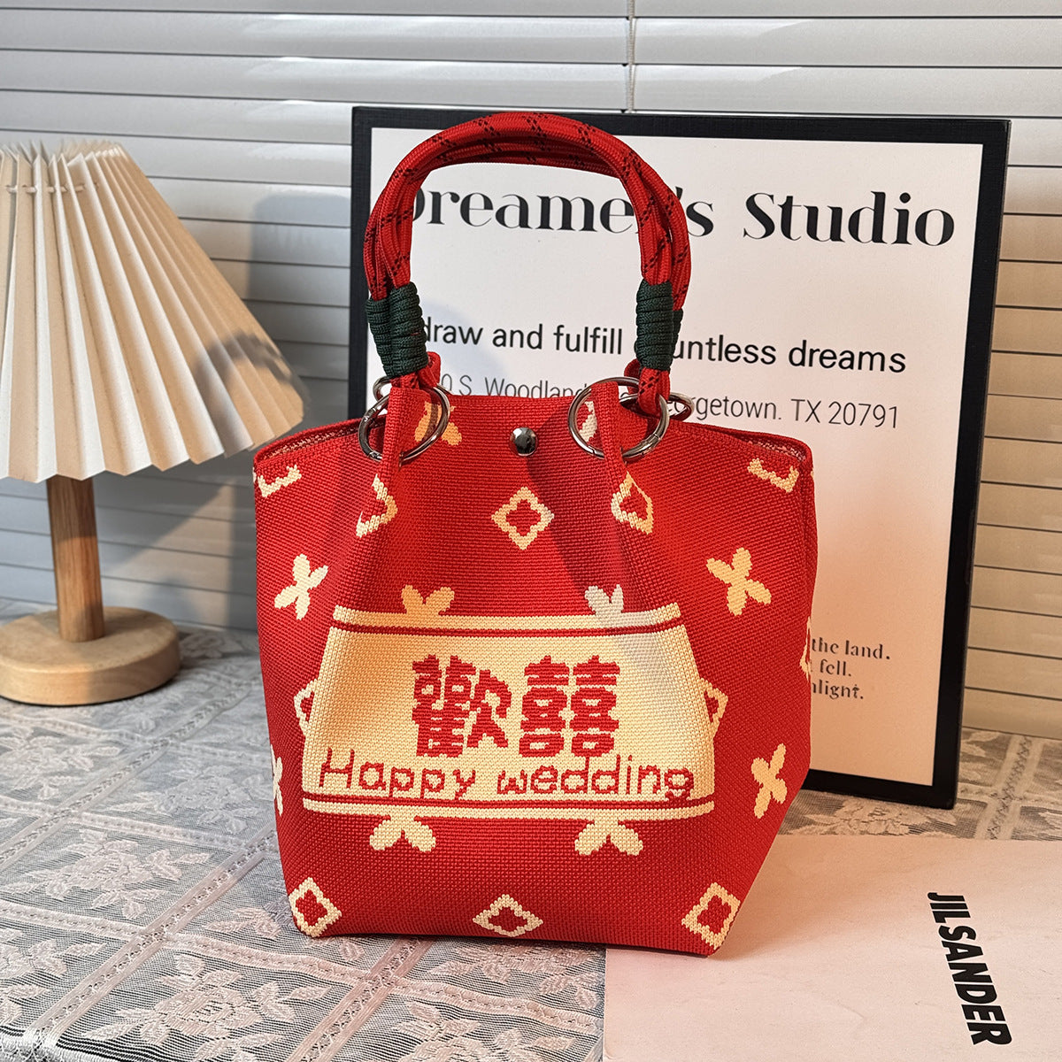 Festival Knitted Portable Out Large Capacity Women's Handbag