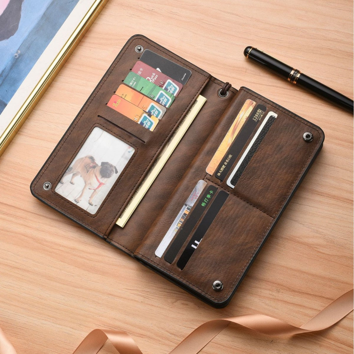 Men's Zipper Korean Retro Long Multiple Slots Men's Wallet