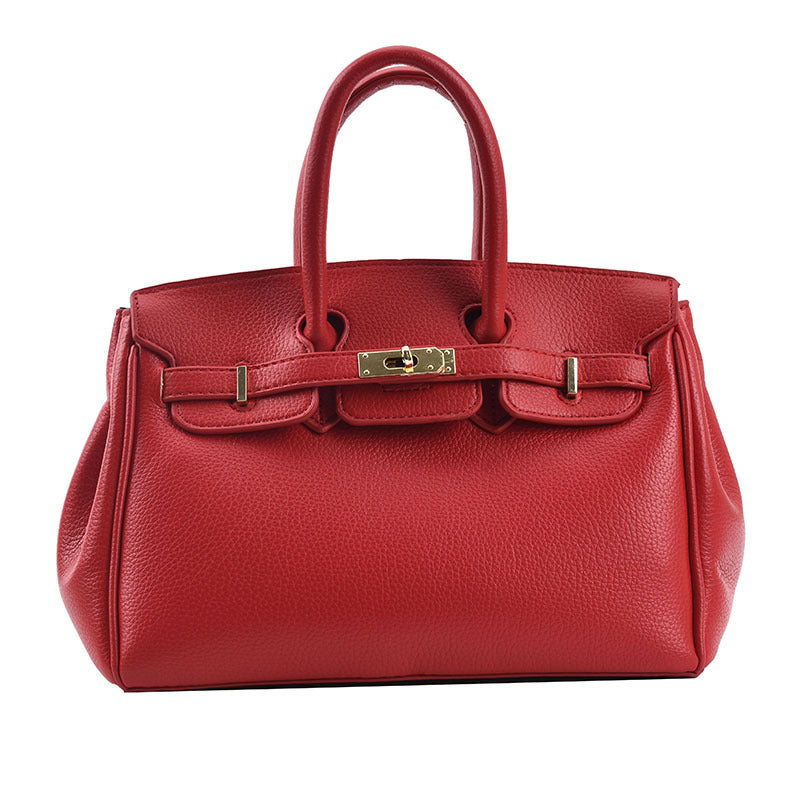 Women's Advanced Texture Lychee Pattern Fashion Large Shoulder Bags