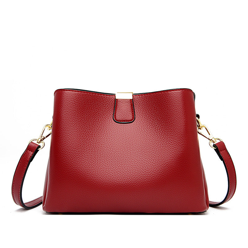 Innovative Spring Soft Leather Simple Elegant Shoulder Bags