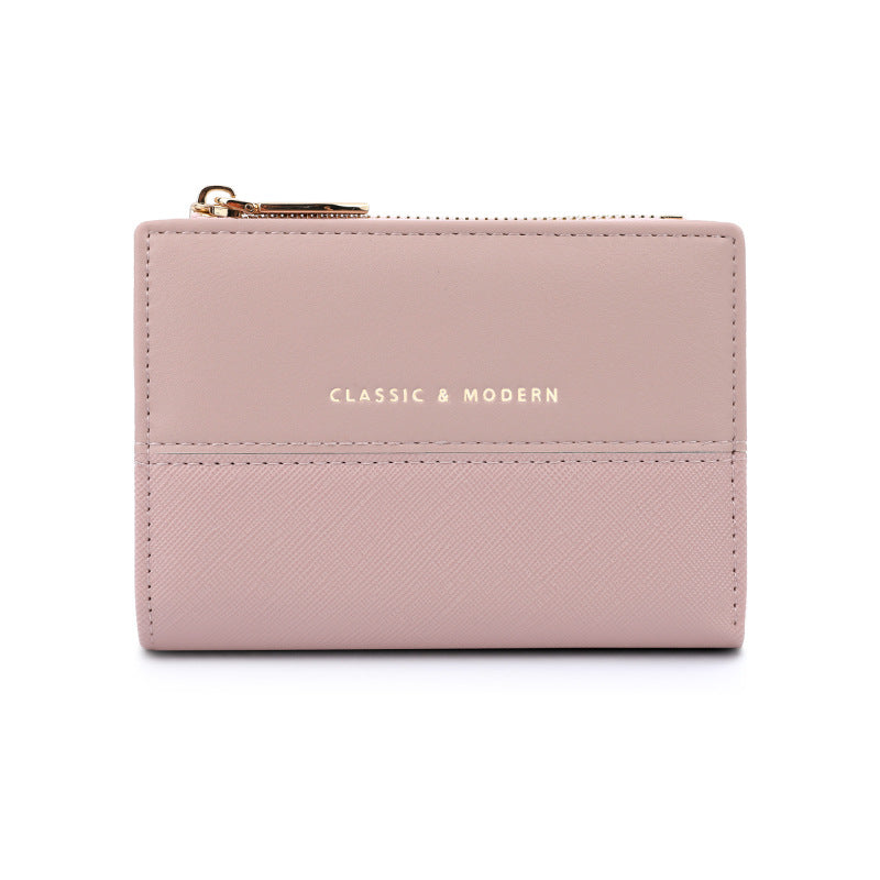 High-grade Folding Stitching Fashion Korean Style Coin Purses