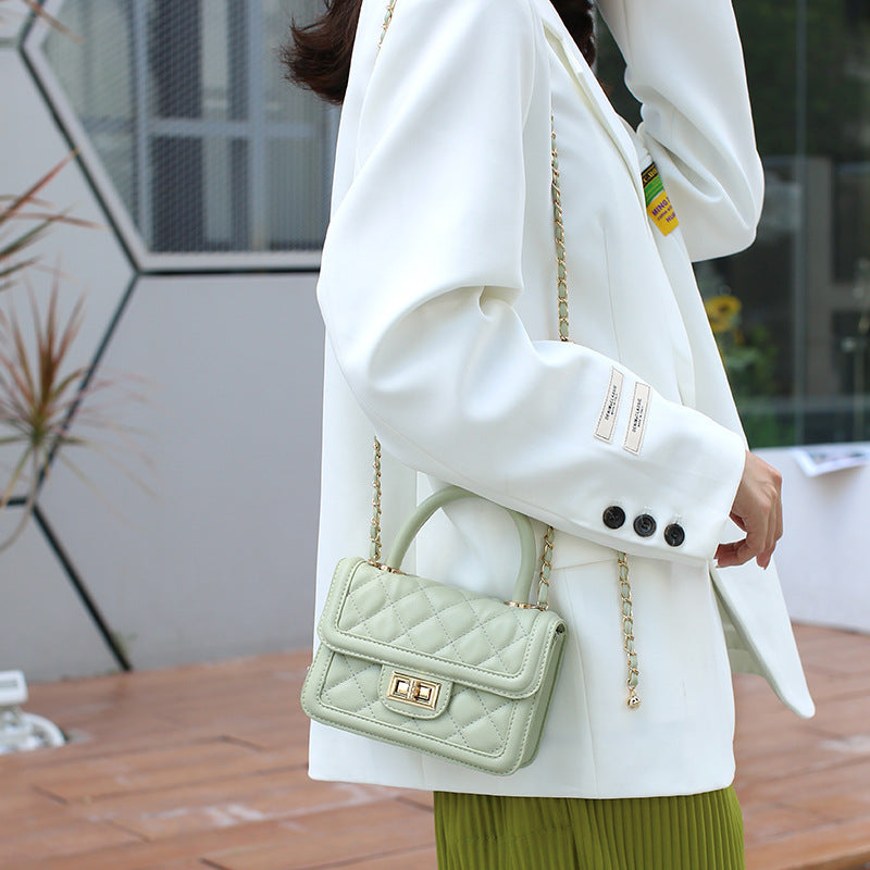 Fashionable High-grade Classic Style Rhombus Chain Small Square Bags