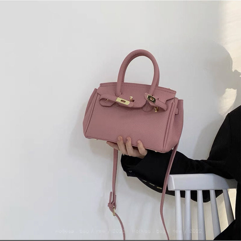 Women's Lychee Pattern Large Capacity Fashionable Kelly Shoulder Bags