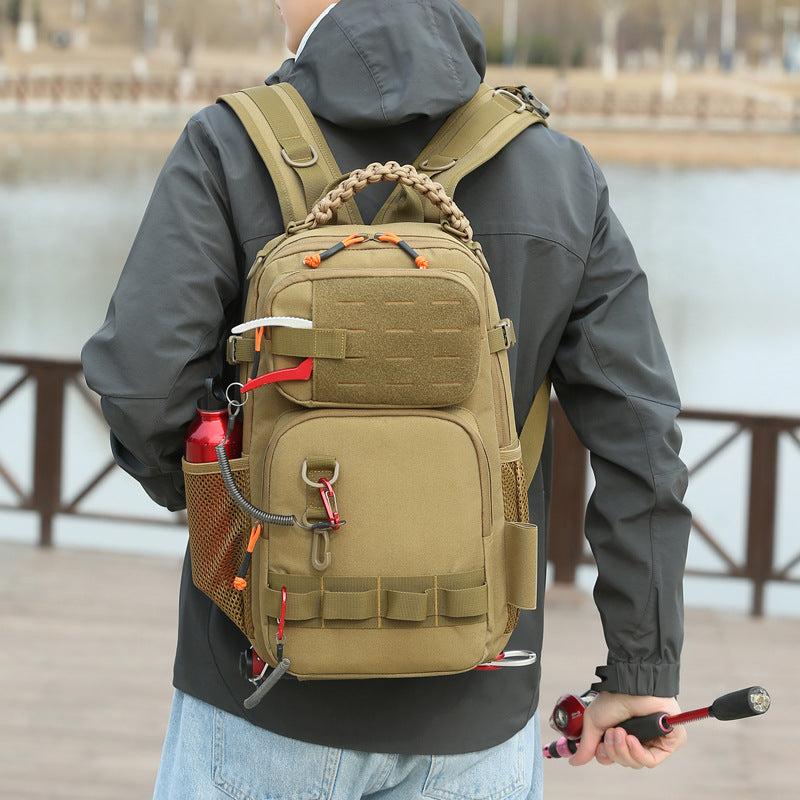 Men's Camouflage Lure Insertion Pole Fishing Large Sports Backpacks