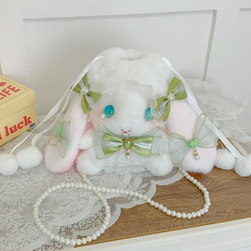 Series Doll Rabbit Pattern Handmade Bow Women's Messenger Bag