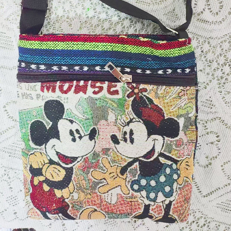 Women's Elephant Owl Shopping Canvas Trendy Women's Messenger Bag