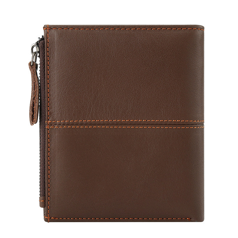 Leather For Man Large Capacity Short Men's Wallets