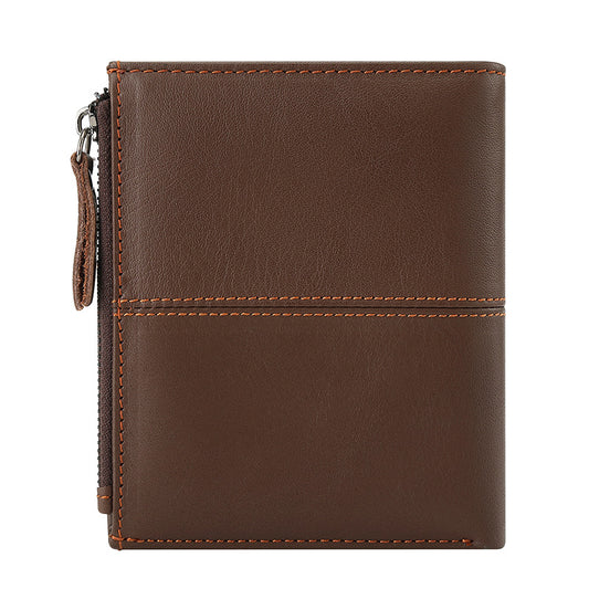 Leather For Man Large Capacity Short Men's Wallets