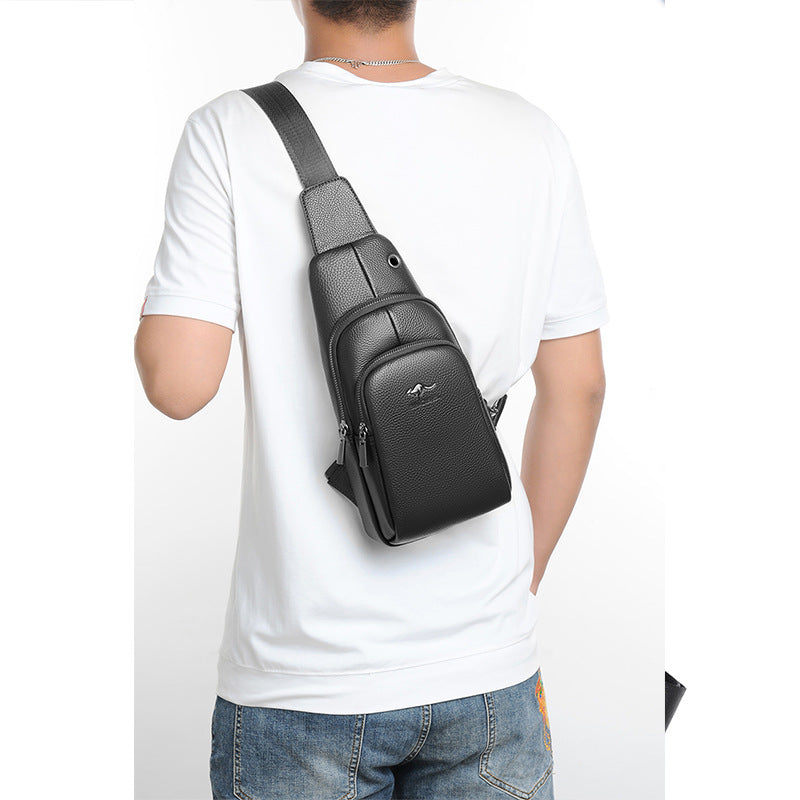 Men's Genuine Leather Fashion Multifunctional Waterproof Hard-wearing Men's Shoulder Bags