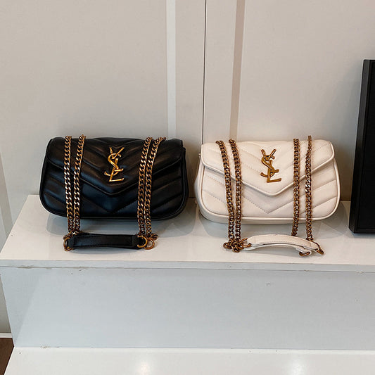 Women's Advanced Texture Chain Embroidered Diamond Pattern Crossbody Bags