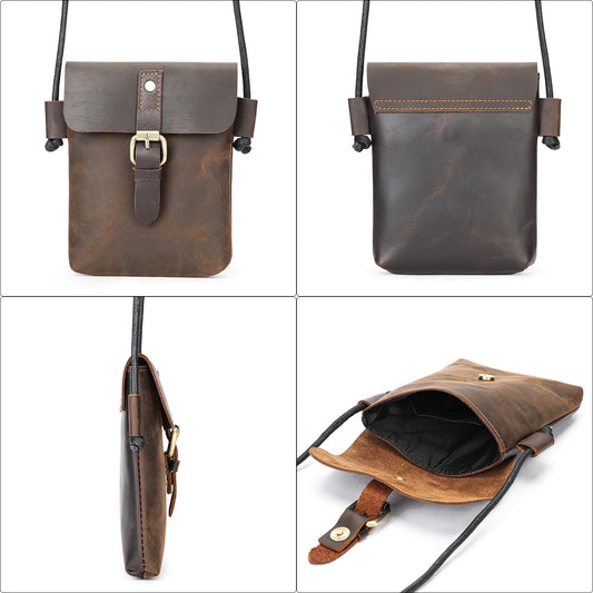 Men's Leather Retro High-grade Crazy Horse Summer Men's Messenger Bags