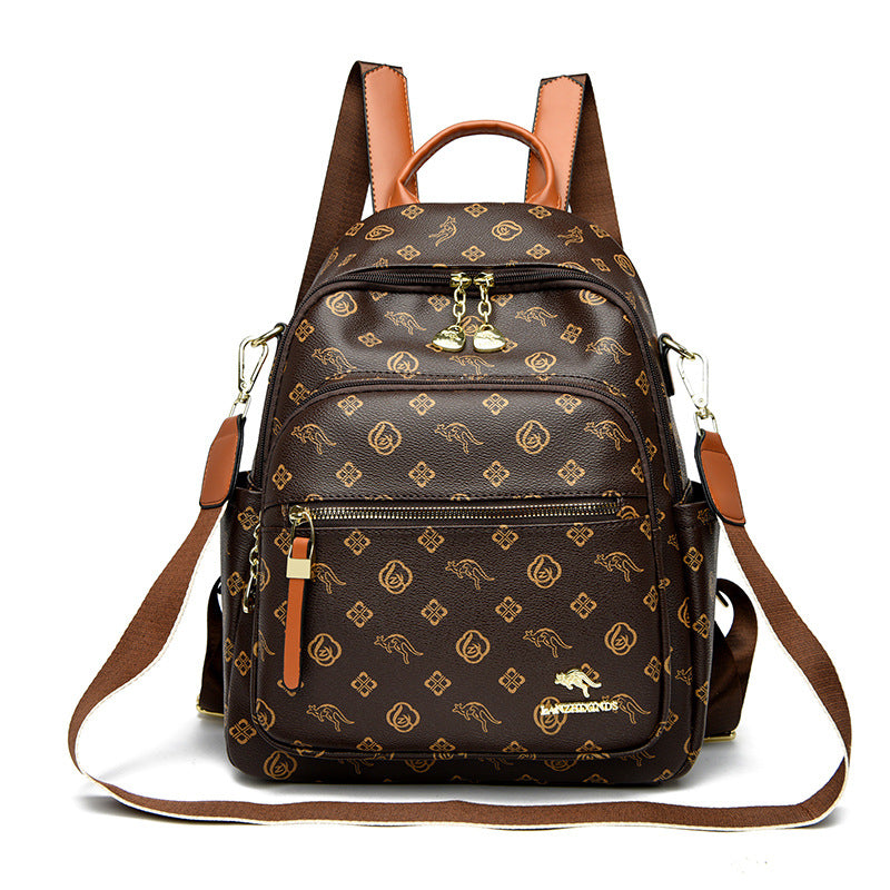 Women's Kangaroo Soft Leather Mummy Large Capacity Backpacks