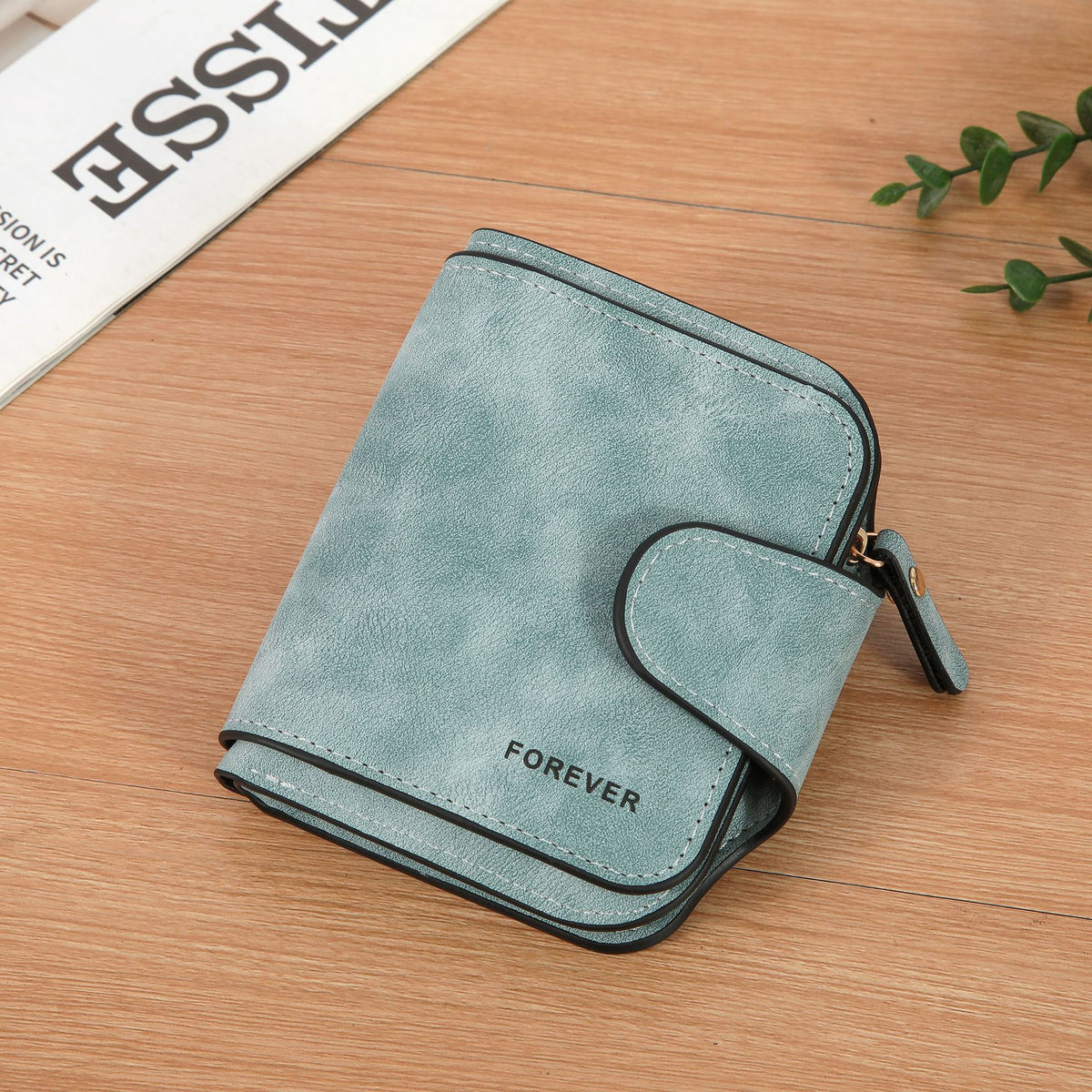 Glamorous Women's Retro Frosted Leather Short Coin Purses