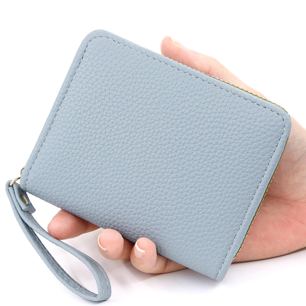 Women's Solid Color Lychee Pattern Large Capacity Ladies Wallet